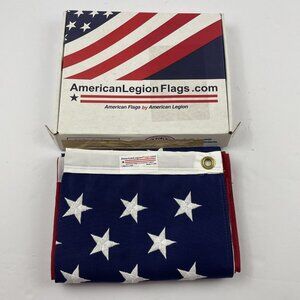 3' x 5' American Legion U.S. Flag Embroidered Stars/Sewn Stripes